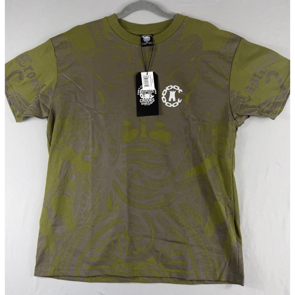 NWT Crooks & Castles baby angel green grey tee, men's small t-shirt